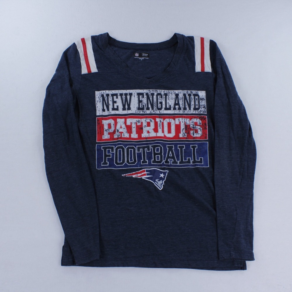 NFL Team Apparel New England Patriots Long Sleeve Shirt Women's M Navy Tri-Blend